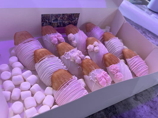 Chocolate-Dipped Madeleines (Dozen)